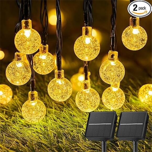 Solar String Lights Outdoor Waterproof, 2 Pack 60 LED 36.5 FT Each, Solar - Picture 7 of 7